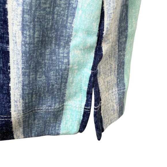 Denim & Co Blue Stripe Tunic Tee Large Petite V-Neck 3/4 Sleeve Womens Top NWOT - Picture 6 of 7